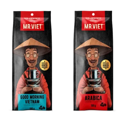 MR.VIET Premium Ground Coffee Collection – Arabica & GoodMorning Robusta | Twin Pack 2 x 250g